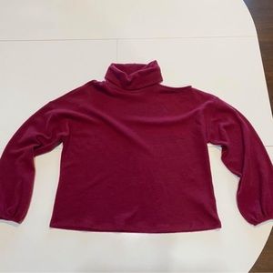 Pink Lily Fleece peek a boo shoulder top NBW